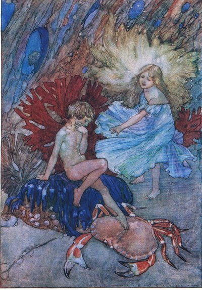 "Nein, piekse diesen armen Krebs nicht", aus The Water Babies, veröffentlicht von Humphrey Milford Oxford University Press, ca. 1930 von Albert Edward Jackson