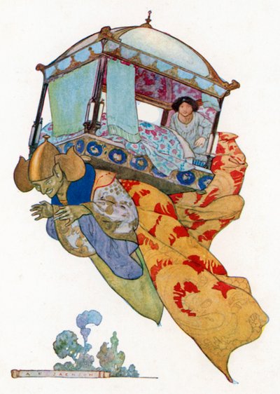 Die Prinzessin erzählte, wie in der vorherigen Nacht das Bett aufgenommen und transportiert wurde von Albert Edward Jackson
