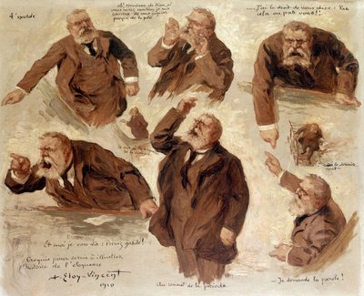 Die verschiedenen Ausdrücke von Jean Jaurès, 1910 von Albert Eloy Vincent