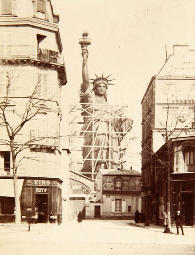 Zusammenbau der Freiheitsstatue, Paris 1883 von Albert Fernique