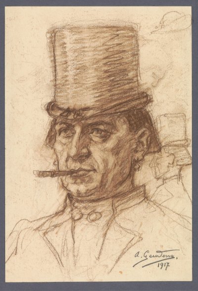 Porträt eines unbekannten Mannes von Albert Geudens (signed by artist)