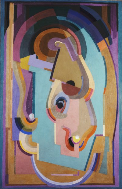 Lila und grüne Komposition von Albert Gleizes