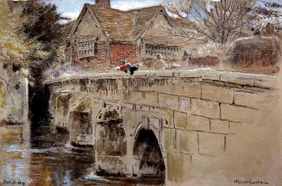 Crane Bridge, Salisbury von Albert Goodwin
