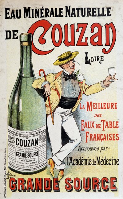 Werbung für das Mineralwasser von Couzan - von Albert Guillaume (1873-1942), ca. 1895 von Albert Guillaume