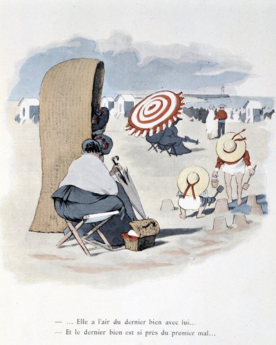 Strandszene in „Etoile de mer“. A. Guillaume. Editions Simonis Empis, Paris von Albert Guillaume