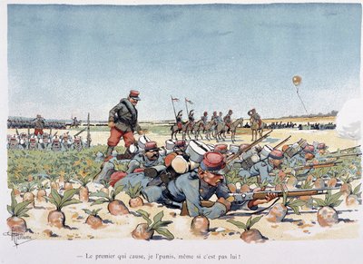 Unter dem Feuer des Feindes (in „Militärisches Album“ von Albert Guillaume (1873-1942), ca. 1900) von Albert Guillaume