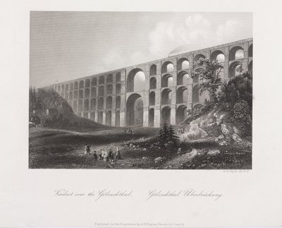 Viadukt über das Golzschthal, Sachsen, ca. 1840 von Albert Henry Payne