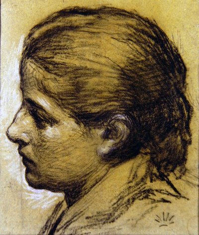 Studie eines Mädchenkopfes, ca. 1870 von Albert Joseph Moore
