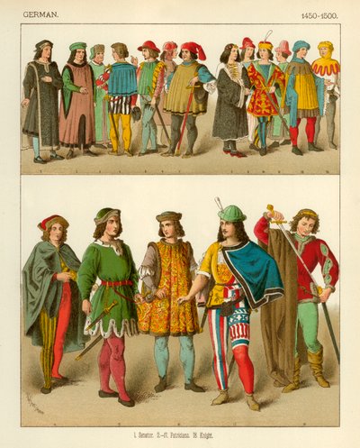 Deutsche Tracht 1450-1500 von Albert Kretschmer