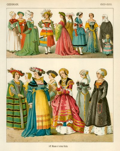 Deutsche Kostüme 1500-1550 von Albert Kretschmer