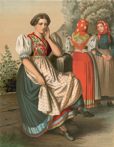 Deutsche Tracht, Schlesien, Tzarnowany von Albert Kretschmer