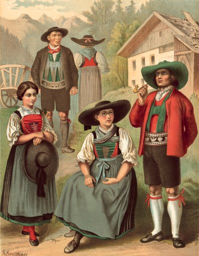 Deutsche Tracht, Tirol Sarnthal von Albert Kretschmer