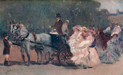 Weißer und rosa Tüll - Im Park, ca. 1900 von Albert Ludovici