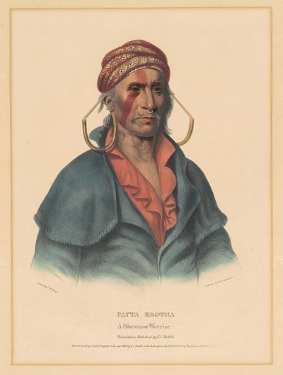 Payta Kootha, ein Shawnee-Krieger von Albert Newsam, after Henry Inman, after Charles Bird King