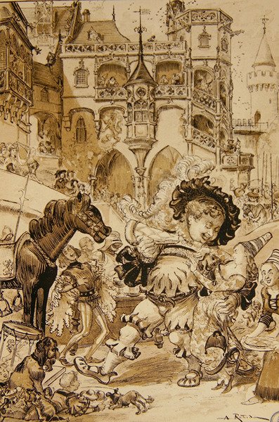 Kindheit von Pantagruel von Albert Robida