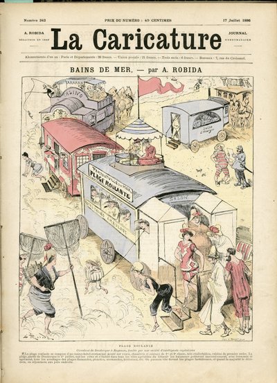 Illustration von Albert Robida (1848-1926) für das Titelblatt von La Caricature (1880) von Albert Robida