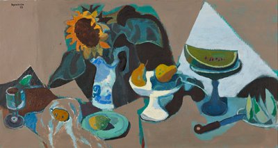 Stillleben mit Sonnenblume von Alberto Morrocco