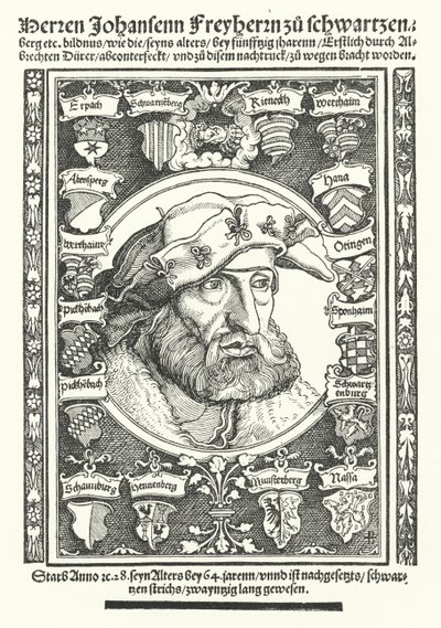 Johann von Schwarzenberg, deutscher Moralist, Dichter und Reformator von Albrecht (after) Durer or Duerer