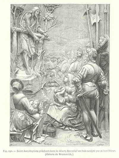 Johannes der Täufer predigt in der Wüste (Gravur) von Albrecht (after) Durer or Duerer