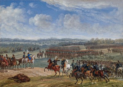 Die Schlacht bei Ostrovno am Morgen des 26. Juli 1812, 1855 von Albrecht Adam