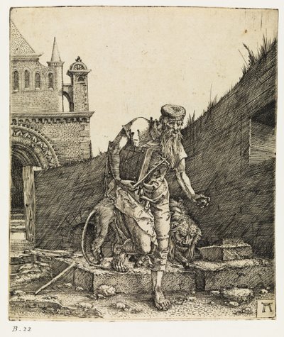 Heiliger Hieronymus spaziert auf einem Kirchhof, vor 1519 von Albrecht Altdorfer