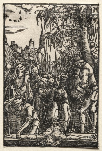 Der Fall und die Erlösung des Menschen: Christus wird ans Kreuz genagelt von Albrecht Altdorfer