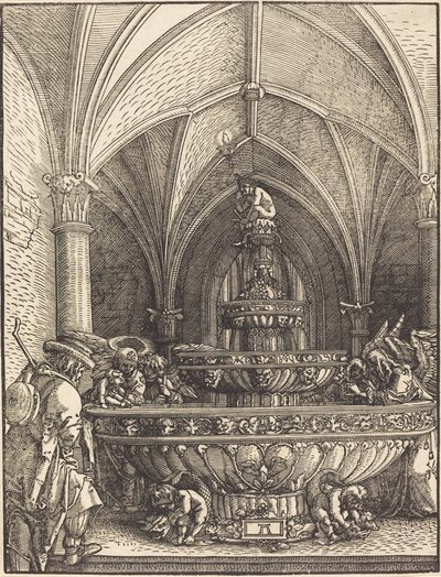 Die Rast auf der Flucht nach Ägypten an einem Brunnen von Albrecht Altdorfer