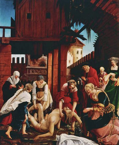 Die Entdeckung des Körpers des Heiligen in der Cloaca Maxima, vom St. Sebastian Altar von Albrecht Altdorfer