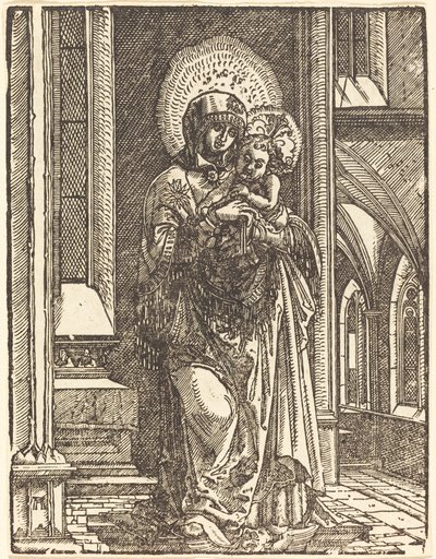 Jungfrau und Kind in einer Kirche von Albrecht Altdorfer