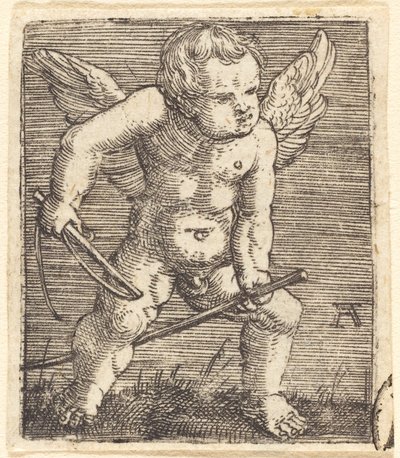 Geflügelte Genien mit Steckenpferd und Peitsche von Albrecht Altdorfer