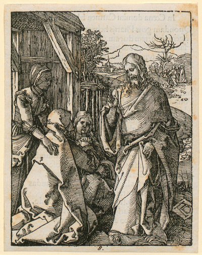 Abschied Christi von seiner Mutter, Blatt 8 der Folge "Kleine Holzschnitt-Passion" von Albrecht Dürer