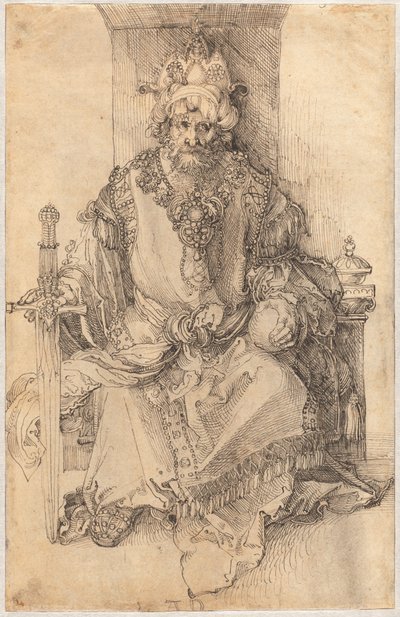 Ein orientalischer Herrscher auf seinem Thron von Albrecht Dürer