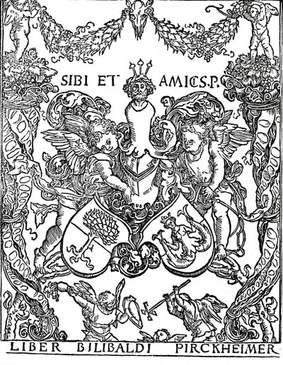 Exlibris von Willibald Pirkheimer, um 1502-1503, 1906 von Albrecht Dürer