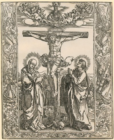 Christus am Kreuz mit Engelbordüre von Albrecht Dürer