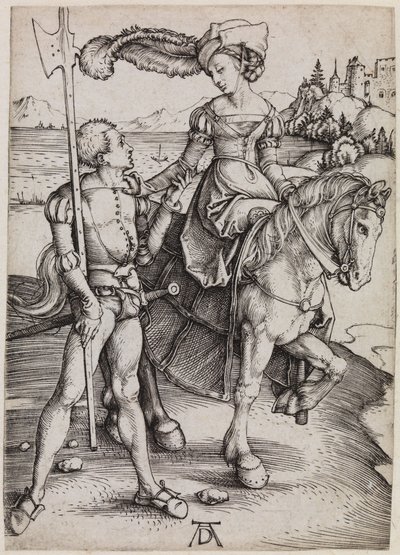 Das Fräulein zu Pferd und der Landsknecht von Albrecht Dürer