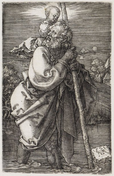 Der Heilige Christophorus mit zurückgewandtem Kopf von Albrecht Dürer