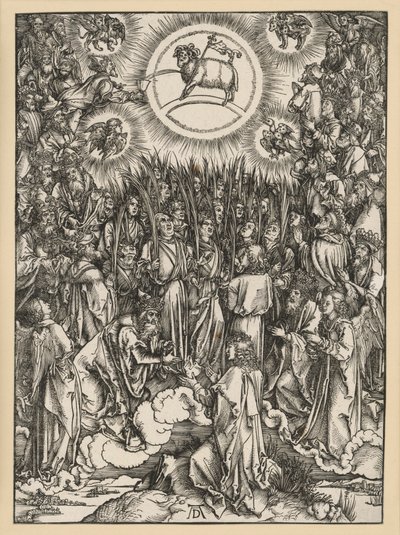 Die Anbetung des Lammes auf dem Berg Zion (Apokalypse) von Albrecht Dürer