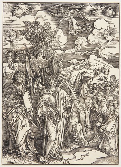 Vier Engel halten die Winde zurück von Albrecht Dürer