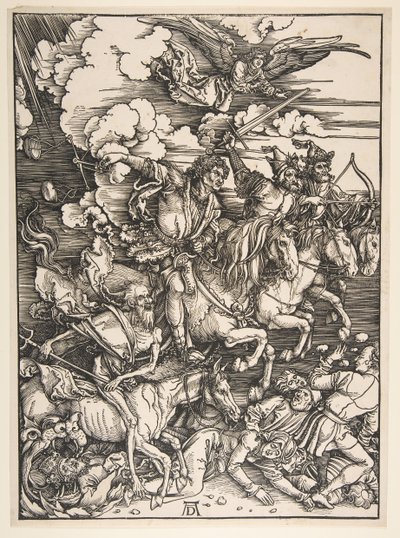 Die vier Reiter der Apokalypse, ca. 1497-1498 von Albrecht Dürer
