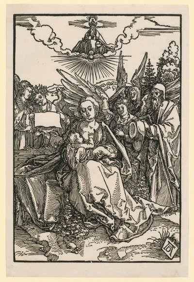Heilige Familie mit fünf Engeln von Albrecht Dürer