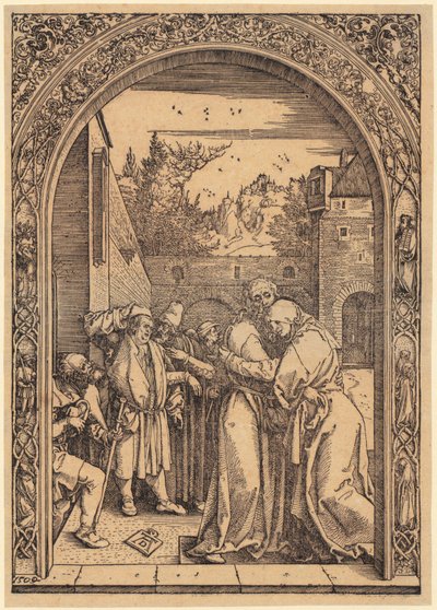 Joachim und Anna unter der Goldenen Pforte, Blatt 4 der Folge "Das Marienleben" von Albrecht Dürer
