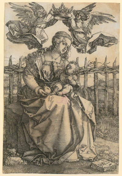 Jungfrau Maria von zwei Engeln gekrönt von Albrecht Dürer
