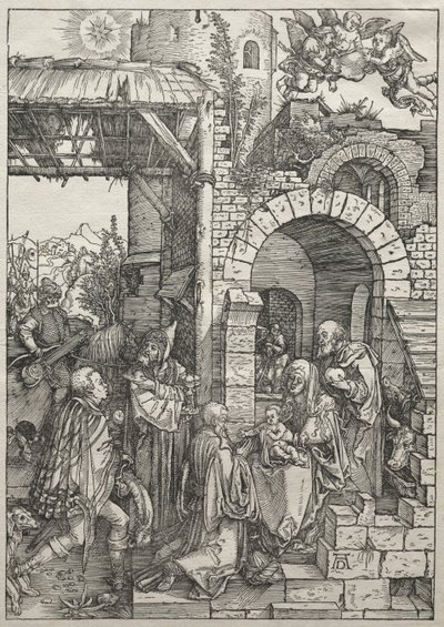 Leben der Jungfrau: Anbetung der Heiligen Drei Könige, 1504-1505 von Albrecht Dürer