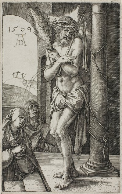 Der Mann der Schmerzen an der Säule, Frontispiz aus Die gravierte Passion von Albrecht Dürer