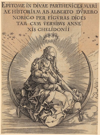 Maria auf der Mondsichel, Blatt 1 der Folge "Das Marienleben" von Albrecht Dürer