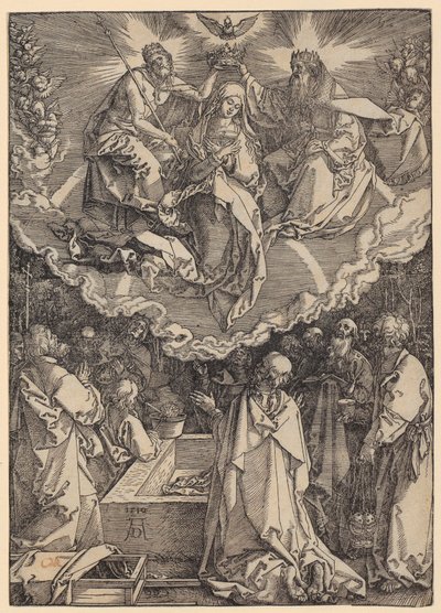 Mariä Himmelfahrt und Krönung, Blatt 19 der Folge "Das Marienleben" von Albrecht Dürer