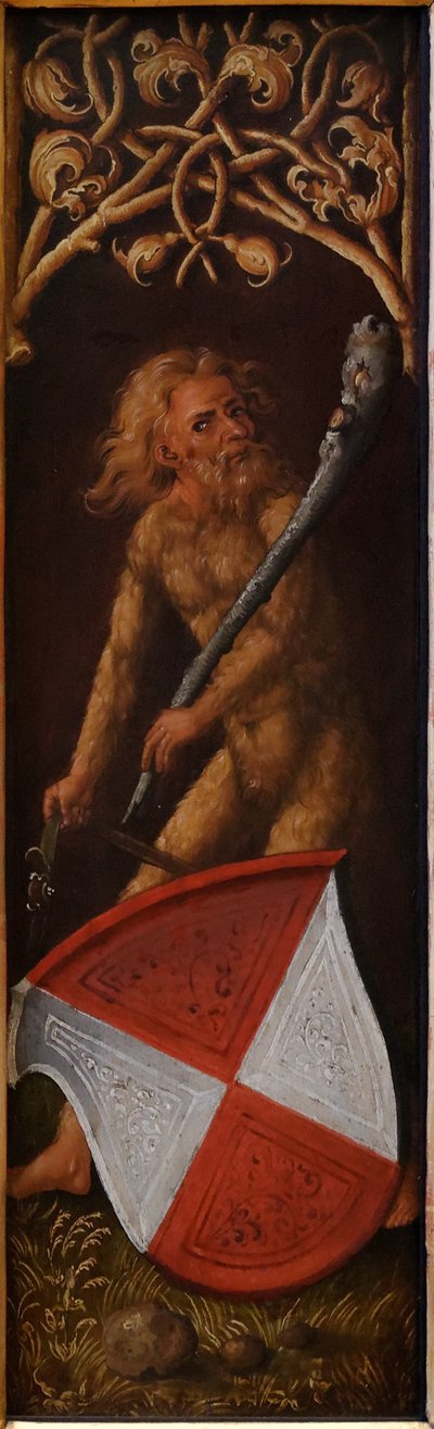 Porträt von Oswolt Krel: "Sylvan Men" mit Wappenschildern von Agathe von Esendorf von Albrecht Dürer