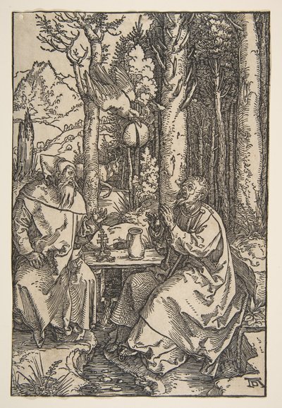 Heiliger Antonius und Heiliger Paulus in der Wüste, ca. 1503 von Albrecht Dürer