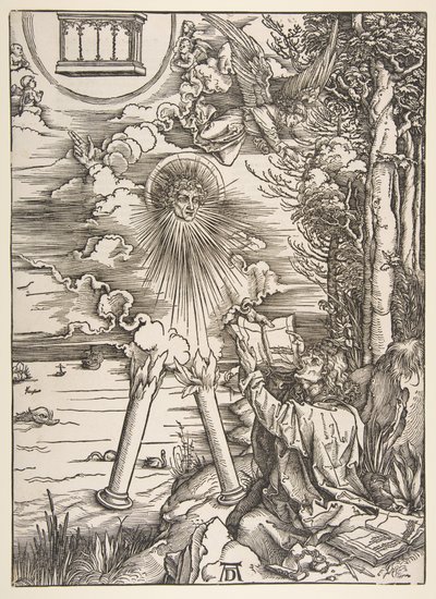 Johannes verschlingt das Buch, aus "Die Apokalypse" von Albrecht Dürer