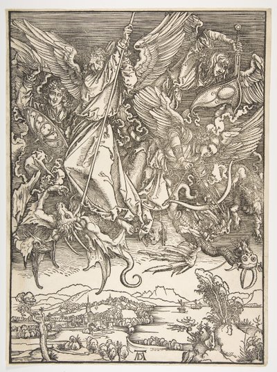 Der heilige Michael und der Drache, aus der Apokalypse, ca. 1498 von Albrecht Dürer